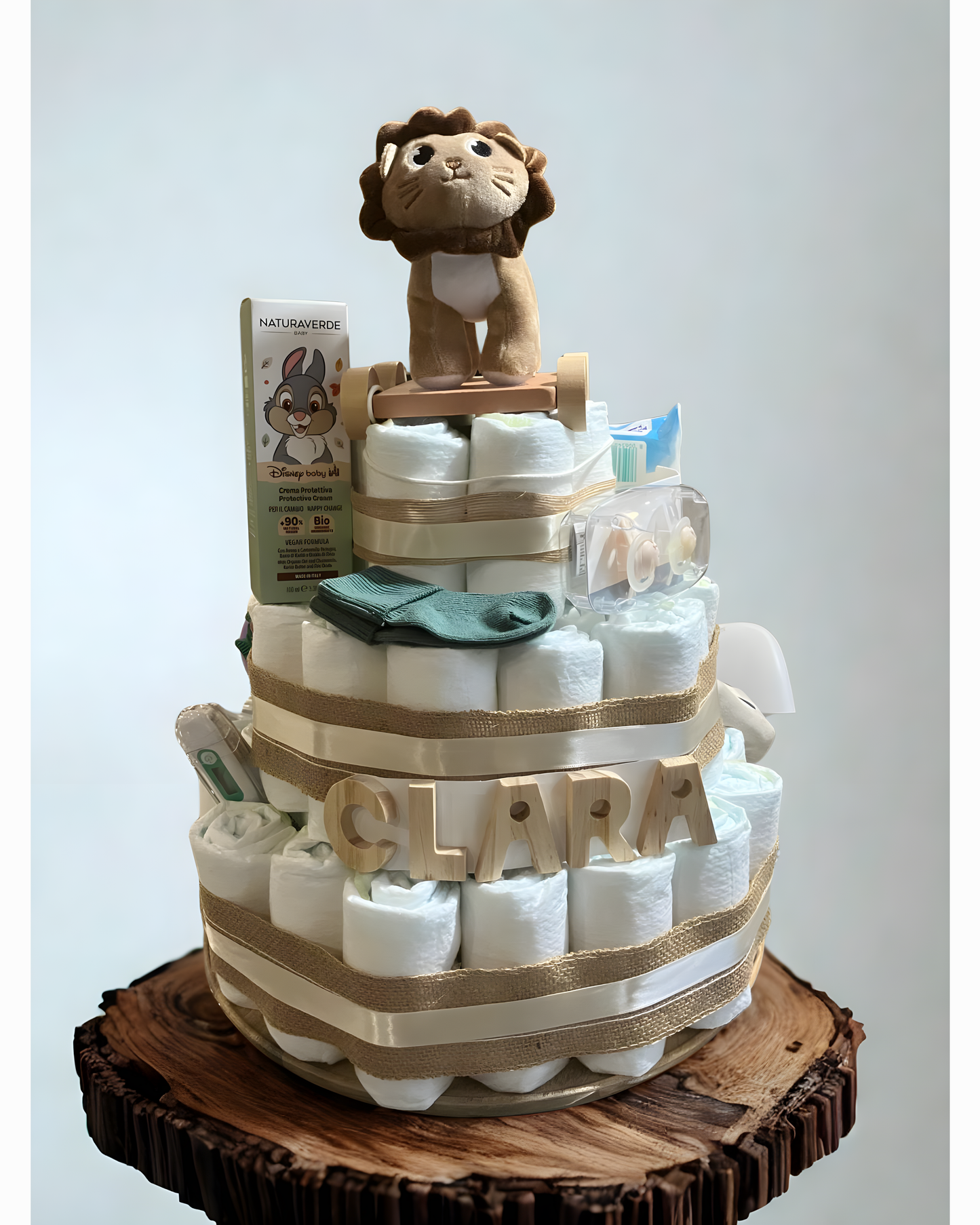 Pastel de pañales personalizado