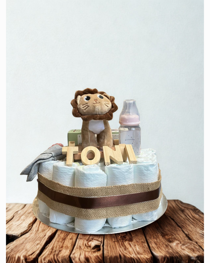 Pastel de pañales personalizado