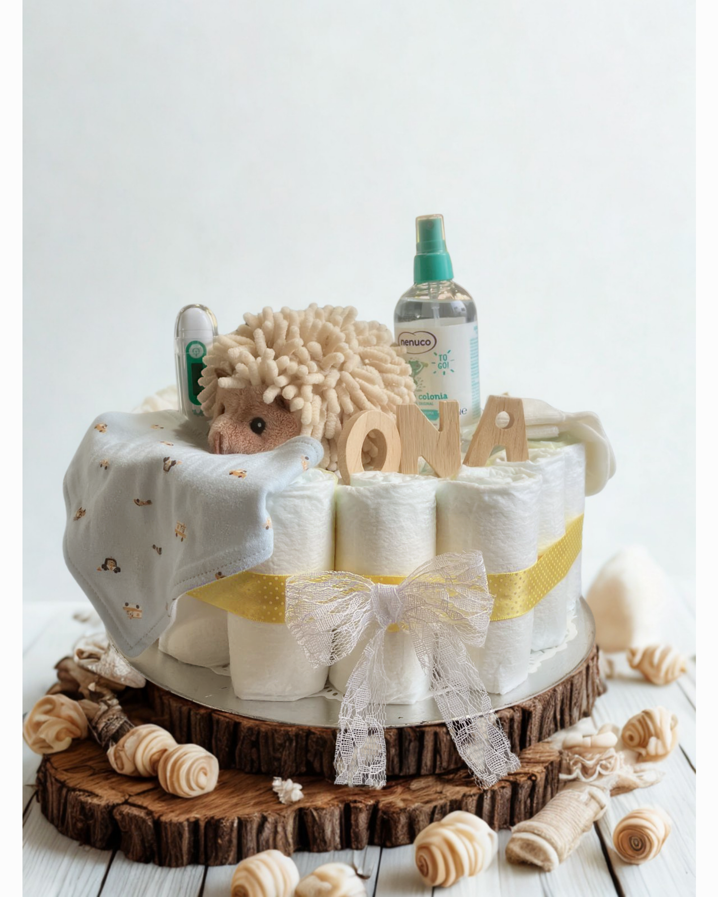 Pastel de pañales personalizado