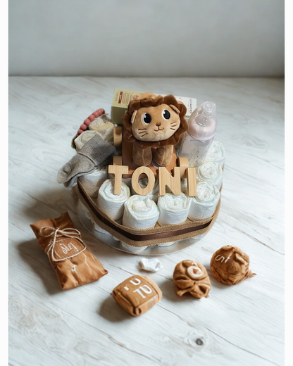 Pastel de pañales personalizado