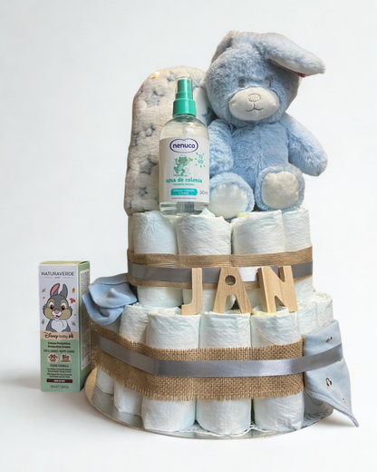 Pastel de pañales personalizado